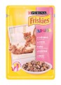 FRISKIES kaķu konservs gaļas gabaliņu mērcē Junior, 100g x 10 Īpaši piemērota barība kaķēniem līdz 1 gada vecumam
